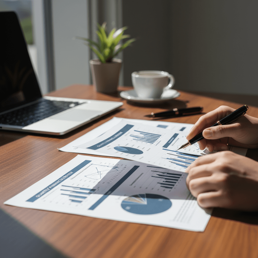 Business tax return review with financial statements and records